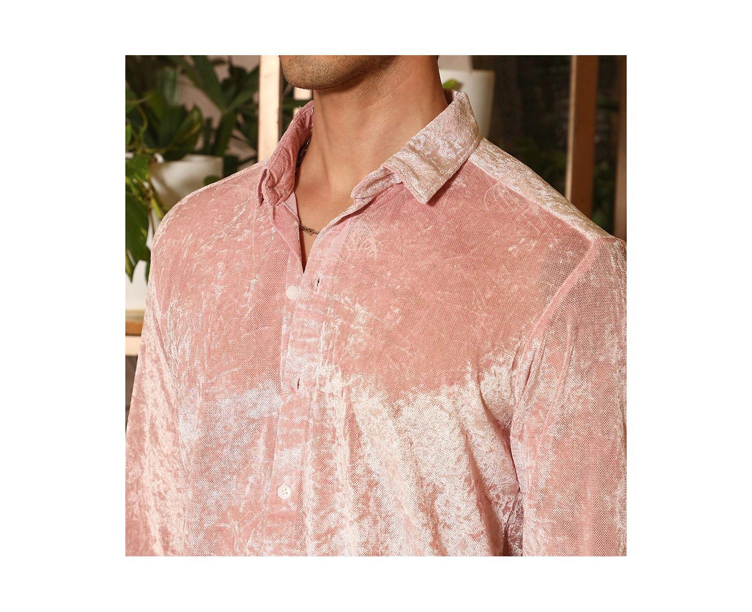 Men's Solid Velvet Shirt