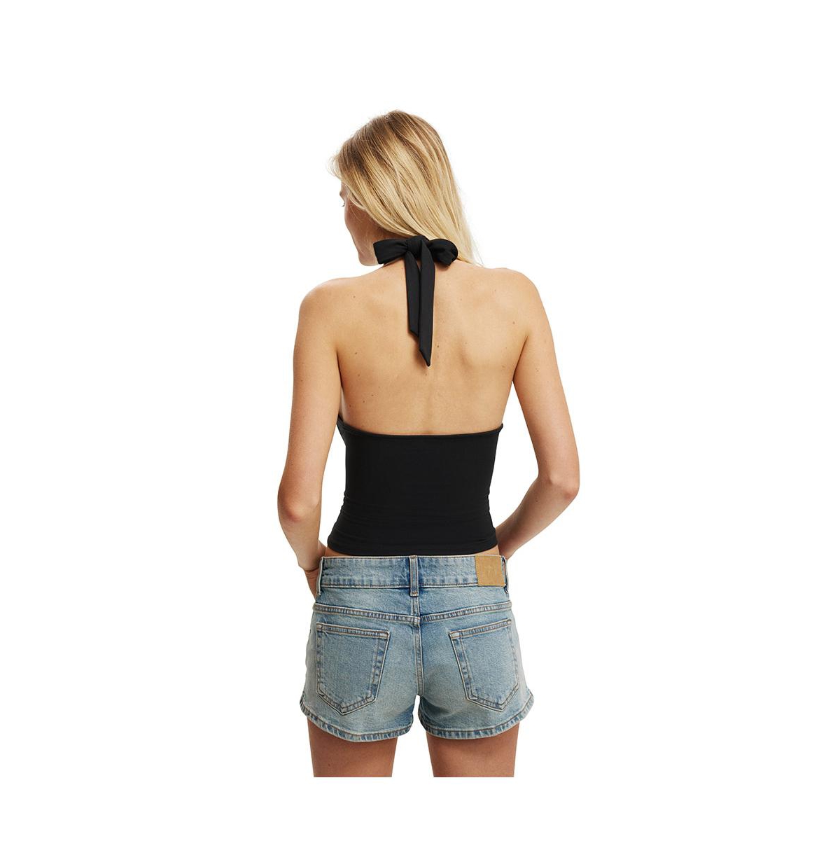 Cotton On Women's Buckle Belt Tie Halter Top