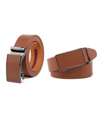 Men's Sliding Buckle Adjustable Leather Ratchet Belt