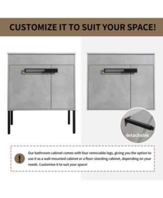 Dual-Purpose Bathroom Vanity Wall or Floor Mount with Shelf