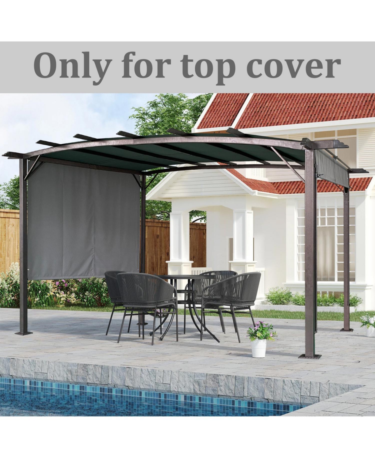 Streamdale Furniture Universal Curved Pergola Canopy Cover (Grey)