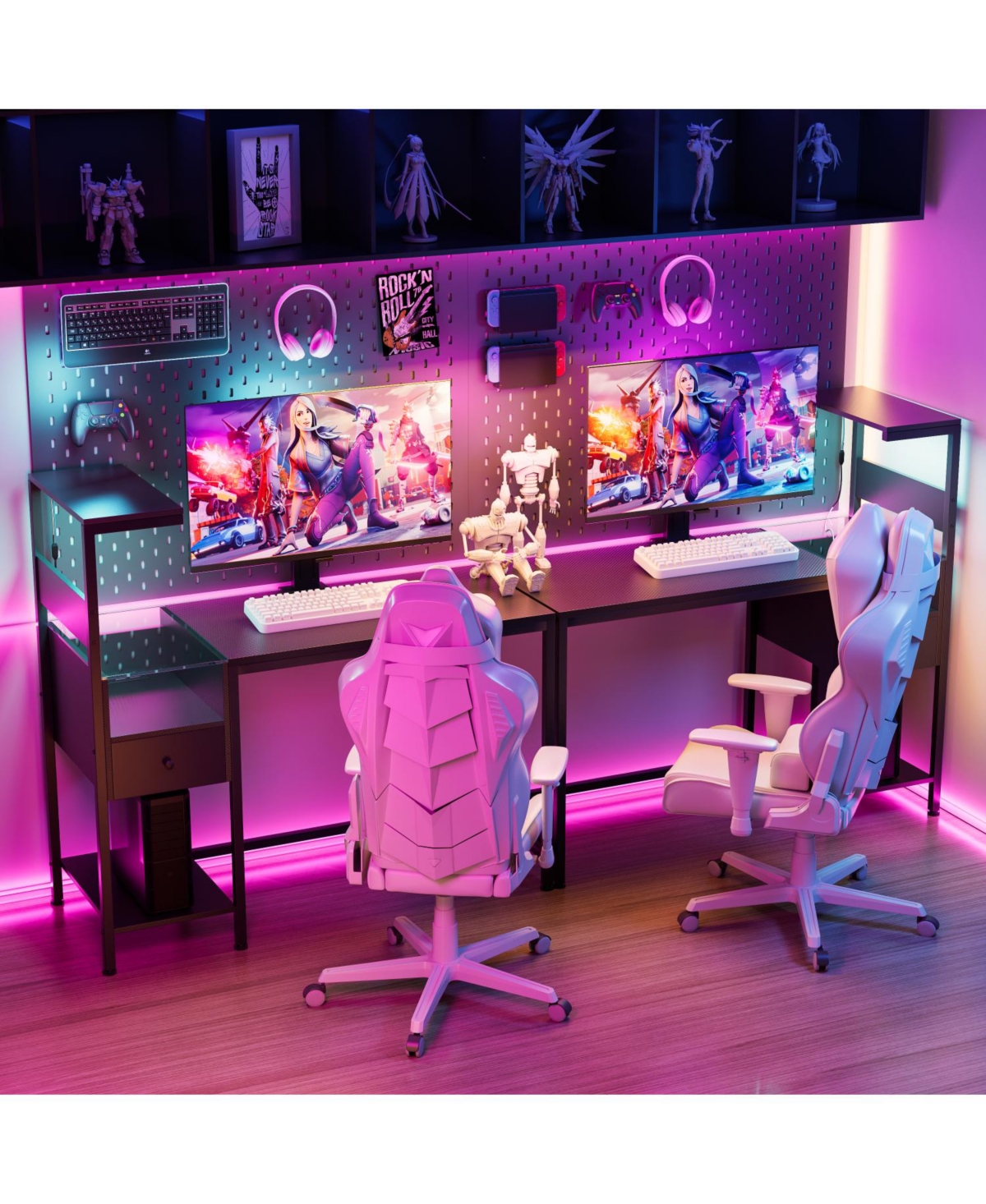 Streamdale Furniture Multi-Functional Computer Desk with Power & Storage