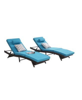 Outdoor Wicker Reclining Lounge Chairs (Set of 2) - Beach, Pool, Garden