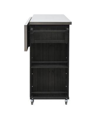 Streamdale Outdoor Kitchen Island - Fir Wood, Stainless Top