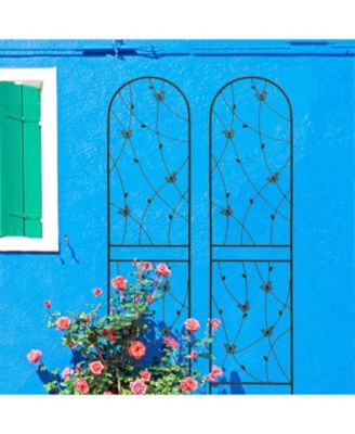 2-Pack Metal Garden Trellis 86.7" Black