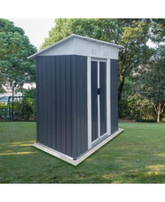 5FTx3FT Grey Garden Shed - Aluminum Frame, Sliding Door