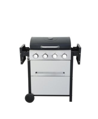 Streamdale 4-Burner Propane BBQ Grill, Foldable Table, Basket, Stainless Steel