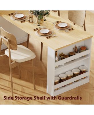Streamdale Extendable Kitchen Island with Dining Table and Storage