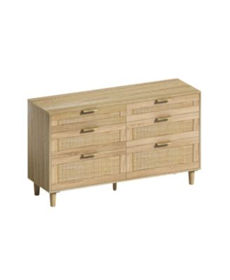 Streamdale 51" Rattan Dresser with 6 Drawers
