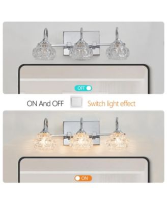 Streamdale Brushed Nickel Finish Vintage Crystal Vanity Light - Elegant 3-Light Bathroom Mirror Fixture with Clear Glass Shades