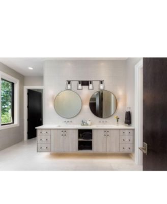 4-Light Oil Rubbed Bronze Vanity Lights for Bathroom, Industrial Vintage Wall Sconce Lighting with Open Metal Cage