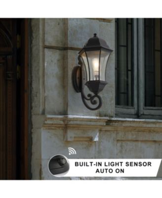 Streamdale 1-Pack Outdoor Wall Lantern with Dusk to Dawn, Black Fixture, Clear Bubble Glass