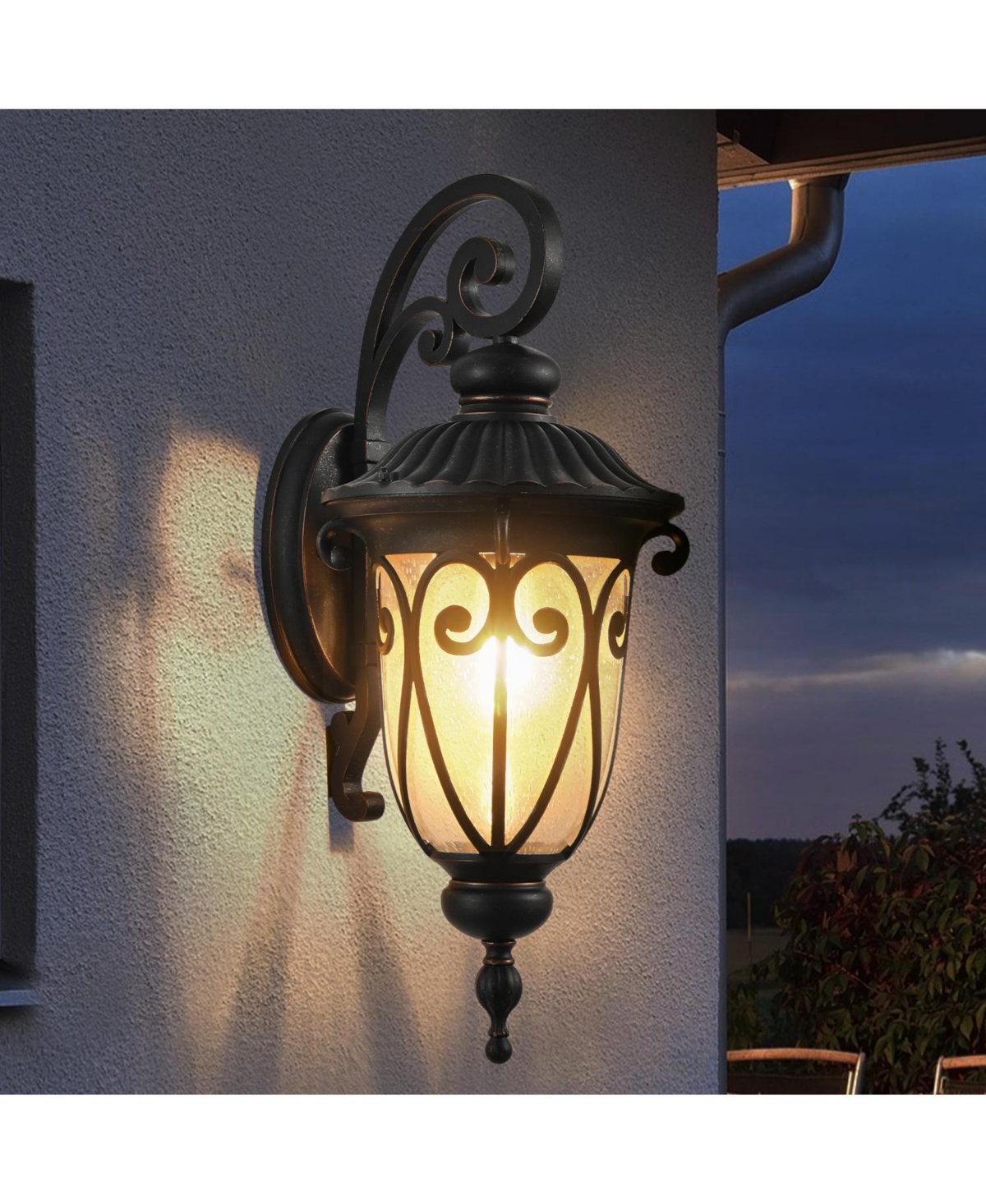 Streamdale Furniture Classic Outdoor Wall Lantern, Black Vintage Sconce with Bubble Glass (Bulb Not Included)