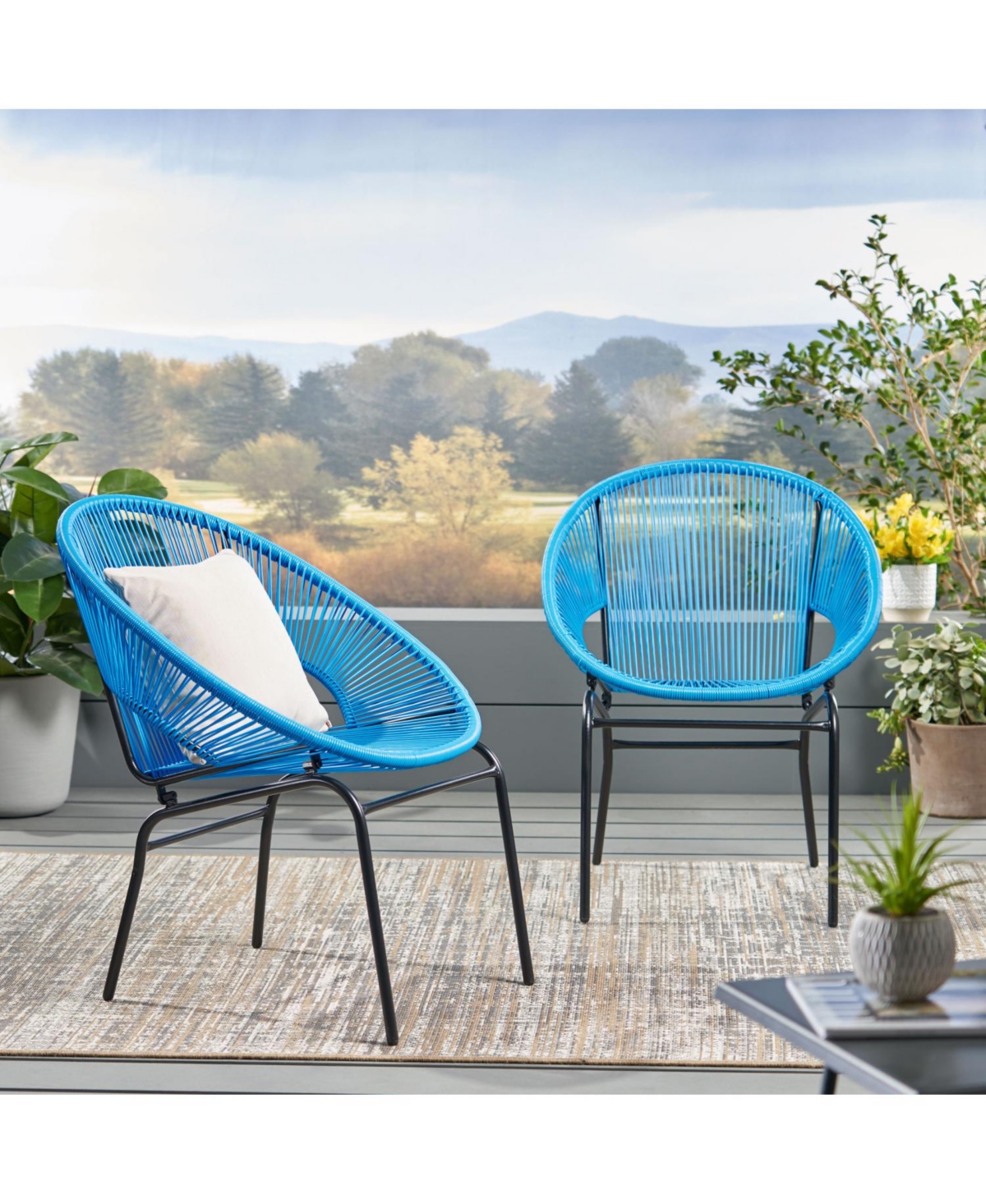 Streamdale Furniture Modern Black Basket Chairs Durable & Stylish for Outdoor Comfort