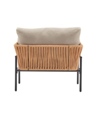 Streamdale Beige/Wood Rope Lounge Chairs (Set of 2), Natural/Modern style