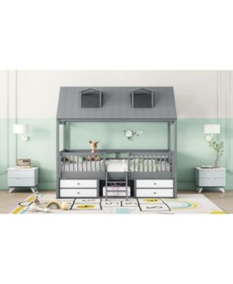 Twin Size Wood Bed House Bed Frame