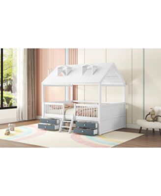 Full Size Wood Bed House Bed Frame