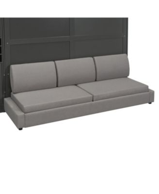 Queen Size Murphy Bed Wall Bed with Sofa Shelves USB & Light