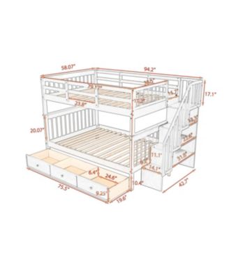 Stairway Bunk Bed with Drawer & Storage