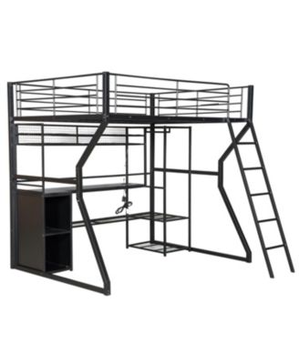 Gaming Loft Bed with Work Station & Storage