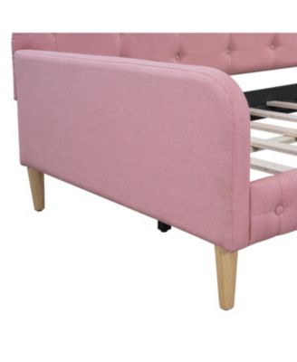 Twin Size Upholstered Daybed with 4 Support Legs