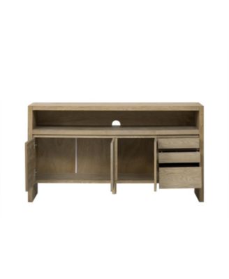 60" Modern Ash Veneer 3-Door Sideboard