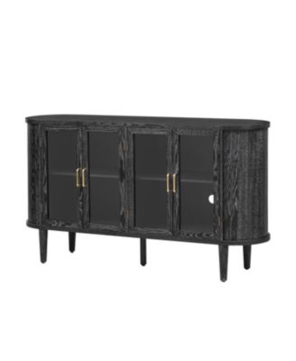 Farmhouse Sideboard Cabinet with Glass Doors