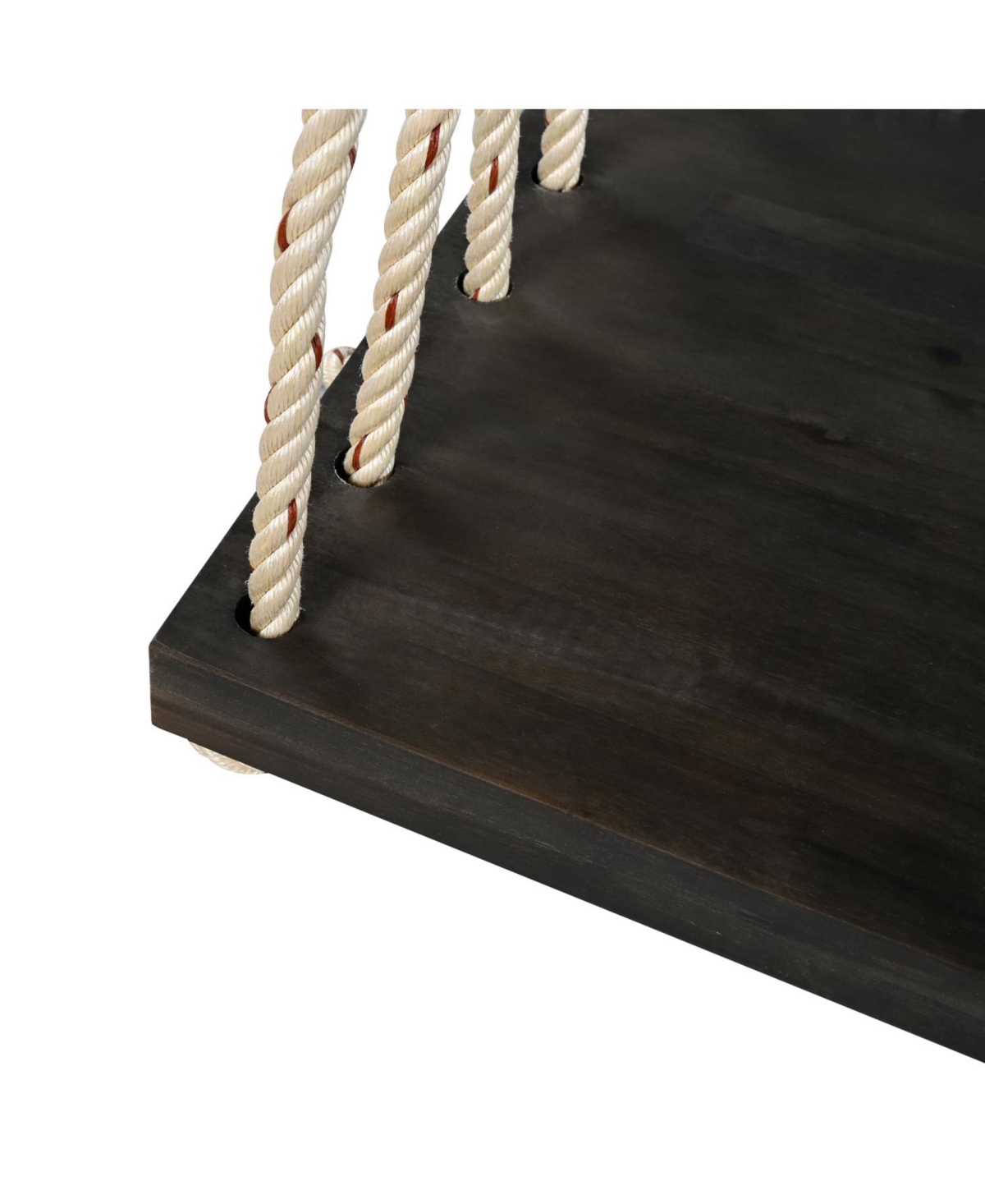 Streamdale Furniture Patio Wooden Swing Chair with Cushion & Ropes