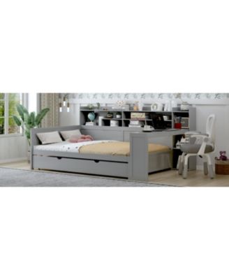 Daybed with Trundle Desk & Shelves