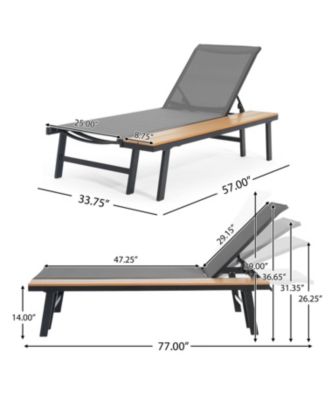 Chaise Lounge Set with Adjustable Mesh Seating
