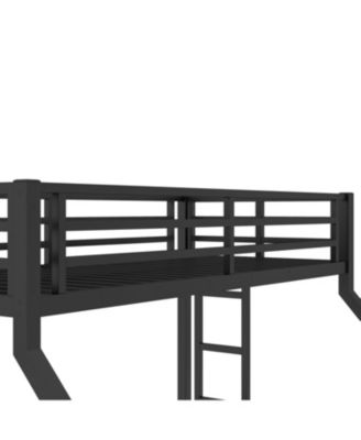 Metal Twin XL/Queen Bunk Bed Noise Reduced Black