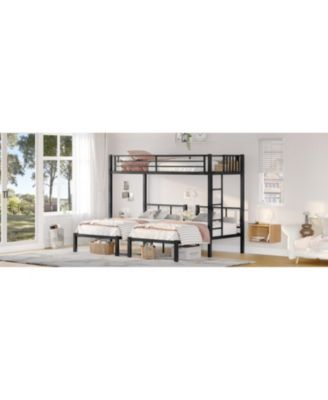 Triple Twin Bunk Bed - Black
