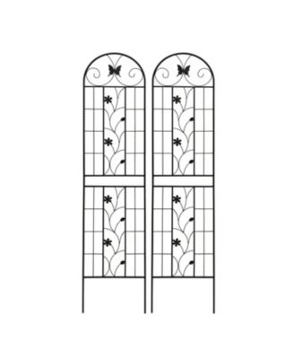 Furniture 2 Pack Metal Garden Trellis 86.7" Black