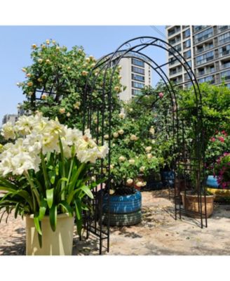 Black Metal Garden Arch 90.5" High