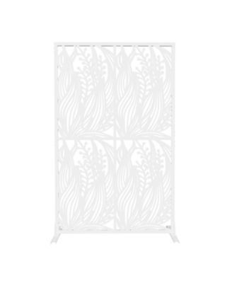 White Leaf Metal Privacy Screen 3.8x6ft