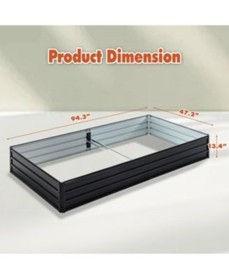Galvanized Raised Garden Bed - 8x4x1 ft