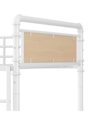 Twin XL Over Twin XL Metal Bunk Bed White