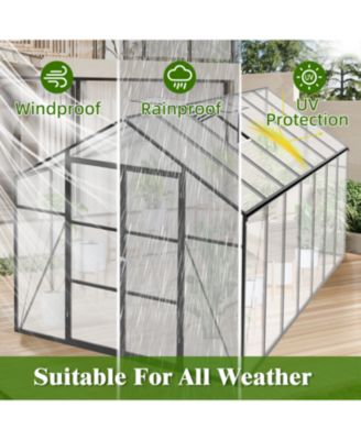 Gain Height 8x14 FT Aluminum Polycarbonate Greenhouse