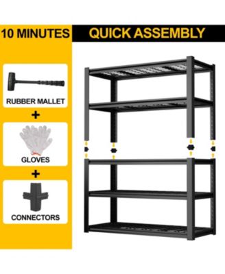 59&amp;quot; Metal Garage Storage Rack - Heavy Duty Adjustable Shelving