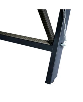 Wicker Foldable Patio Bench with Cushion