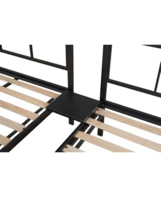 Triple Bunk Bed - Sturdy Metal Frame Wooden Slats