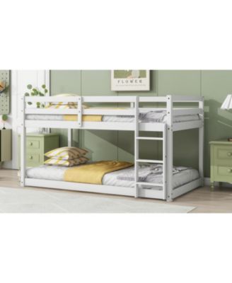 Solid Wood Twin Bunk Bed - White