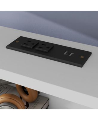 Queen Over Queen Bunk Bed with Storage Charging White