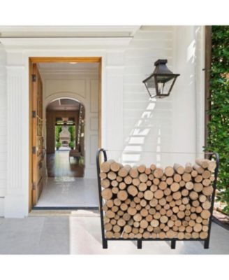 4.1ft Heavy Duty Firewood Rack - Matte Black