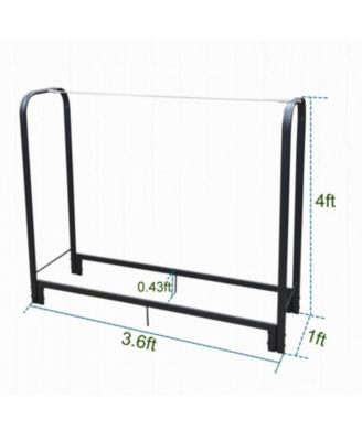 4ft Heavy Duty Firewood Rack - Matte Black