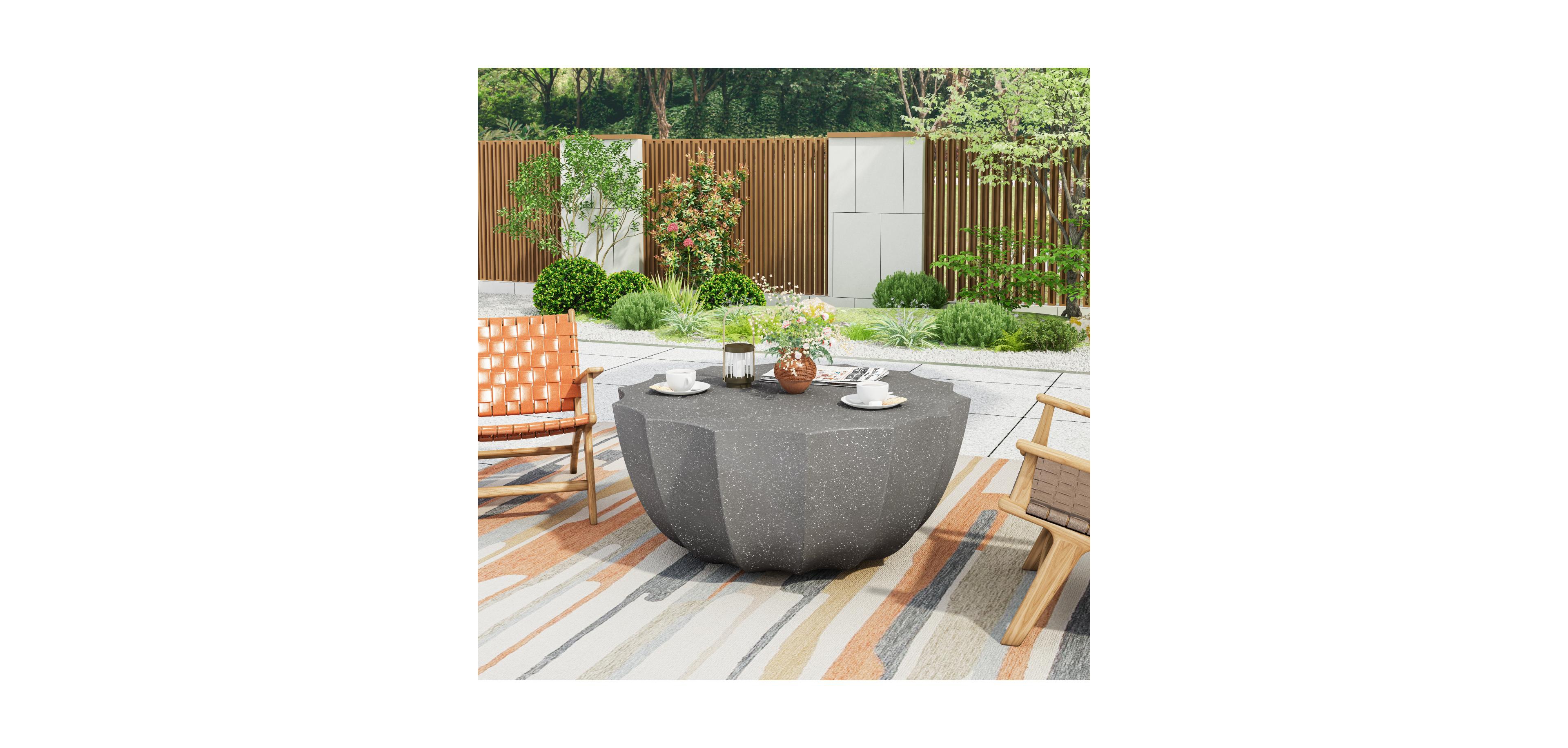 Streamdale Furniture Modern Outdoor Waterproof Coffee Table - Grey