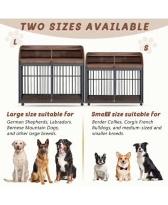 44" Heavy Duty Dog Crate Furniture with Storage