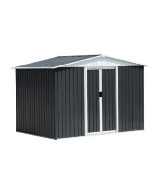 8x6 ft Apex Roof Garden Shed with Aluminum Alloy Frame and Sliding Door