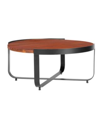 Acacia Wood & Metal Outdoor Coffee Table