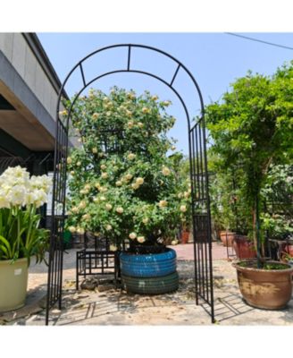 Streamdale Metal Garden Arch, Climbing Plant Support, Outdoor Black